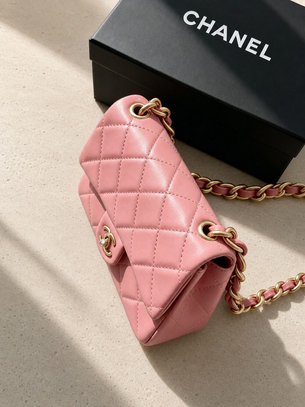 Chanel Classic Mini Pink Quilted Nylon Flap Bag - Picture 5 of 5